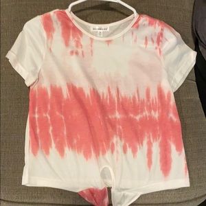 Pink and white Crop top